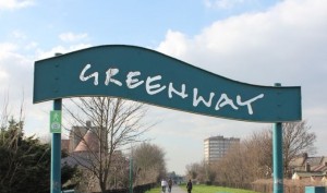 Greenway cycle path entrance
